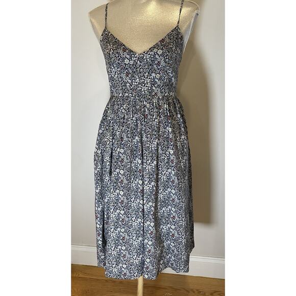 J.CREW Dresses & Skirts - J Crew Dress Liberty Of London Fabric Sundress Navy White Red Floral Sz 4